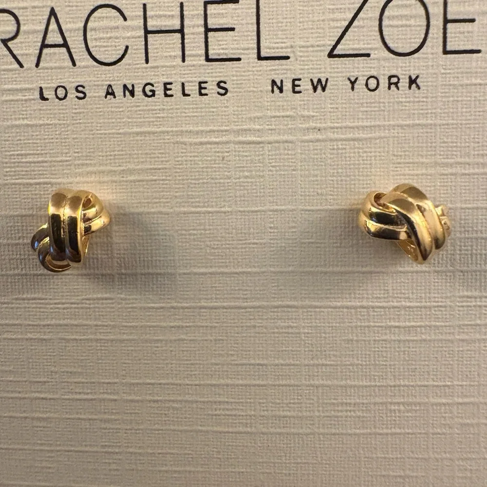 NEW Rachel Zoe gold stud earrings
